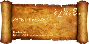 Öhl Enikő névjegykártya